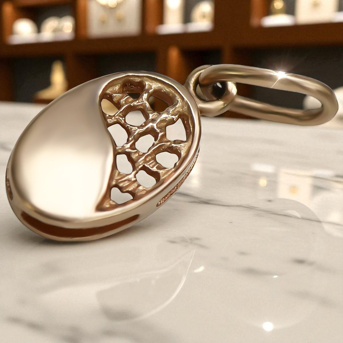 Vintage Leaf Pendant in 14K Rose Gold (vpn027)
