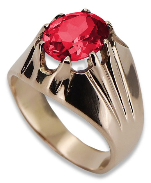 Vintage Ruby Ring in 14K Rose Gold (vrc016r-rb) — full view of the piece