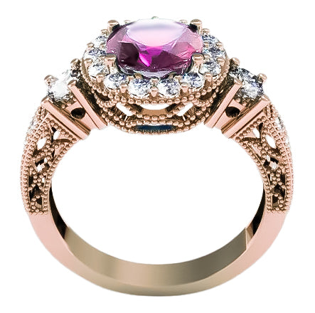 Vintage Amethyst Ring in 14K Rose Gold (crc003r-am)