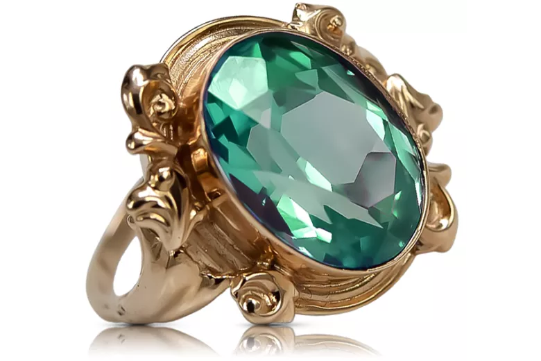 Vintage Emerald Ring in 14K Rose Gold (vrc100r-em)