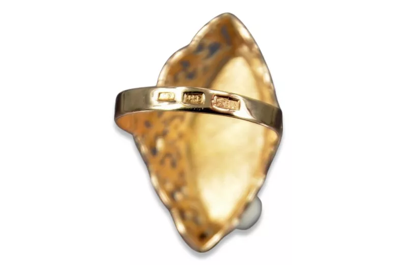 Vintage Ring in 14K Rose Gold (vrn016r) — side view showing the setting