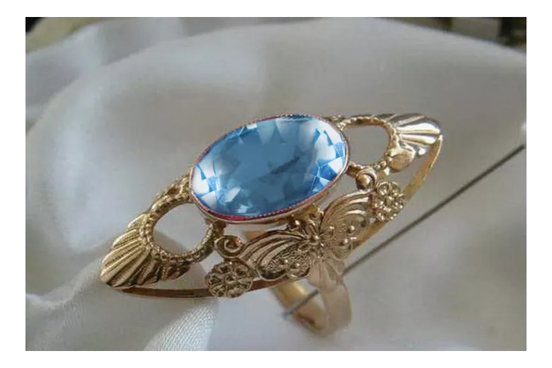 Vintage Alexandrite Ruby Emerald Sapphire Zircon Ring in 14K Rose Gold (vrc174) — worn on the neckline, showing the drape