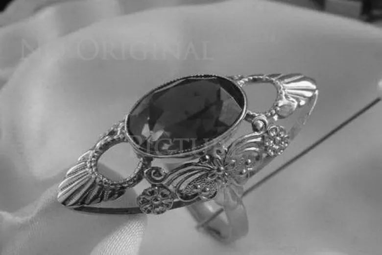 Vintage Alexandrite Ruby Emerald Sapphire Zircon Ring in 14K Rose Gold (vrc174) — displayed next to a size reference