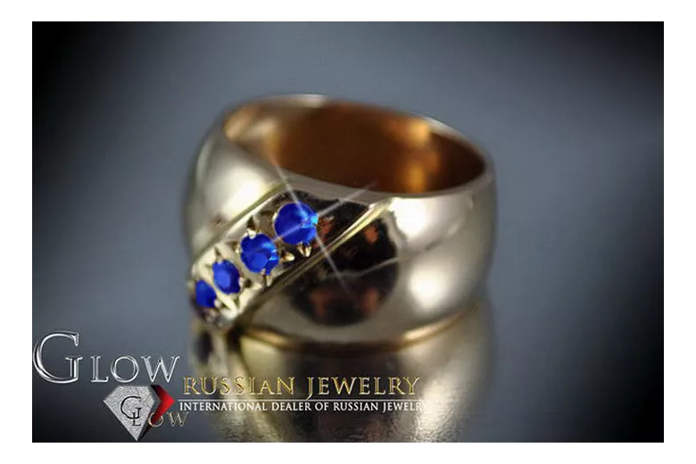 Vintage Ruby Alexandrite Emerald Sapphire Zircon Ring in 14K Rose Gold (vrc175) — back view with the clasp
