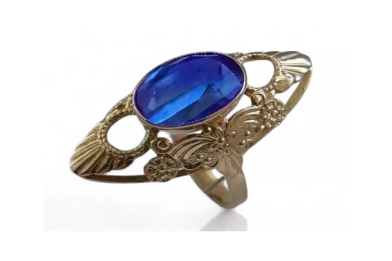 Vintage Alexandrite Ruby Emerald Sapphire Zircon Ring in 14K Rose Gold (vrc174)