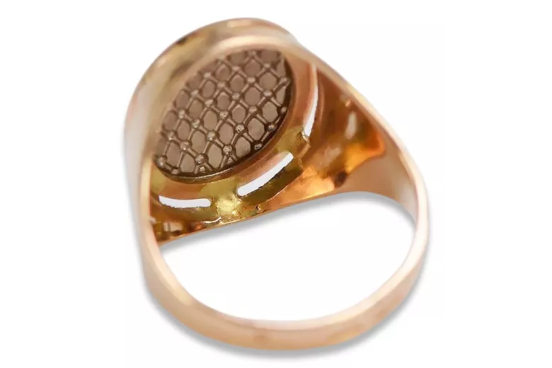 Vintage Ring in 14K Rose Gold (vrn177) — side view showing the setting