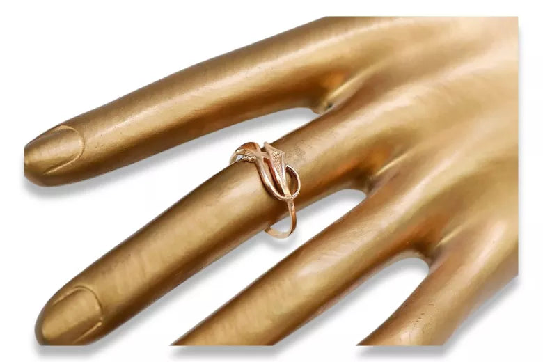 Vintage Ring in 14K Rose Gold (vrn049) — close-up of the hallmark on the inner band