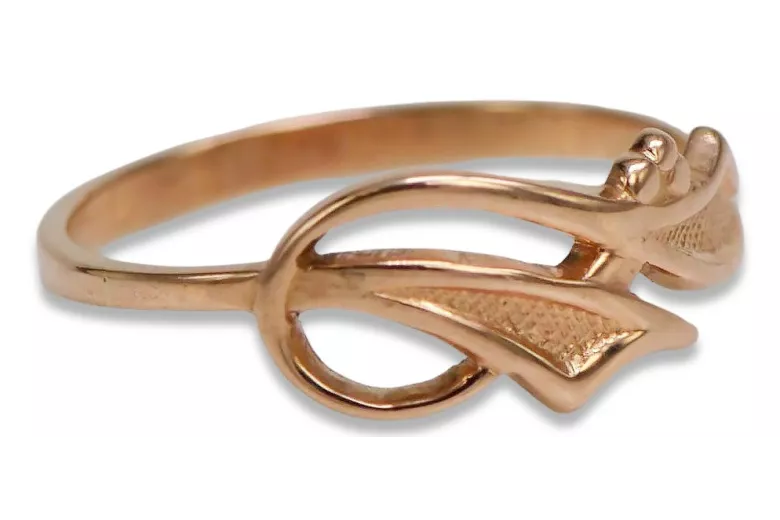 Vintage Ring in 14K Rose Gold (vrn049) — side view showing the setting