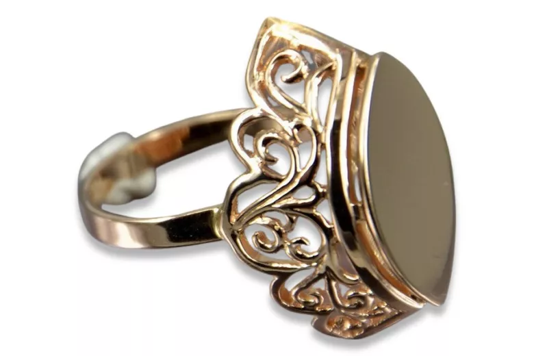 Vintage Ring in 14K Rose Gold (vrn008) — side view showing the setting