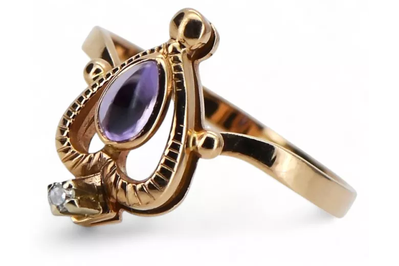 Vintage Alexandrite Ruby Emerald Sapphire Zircon Ring in 14K Rose Gold (vrc034)