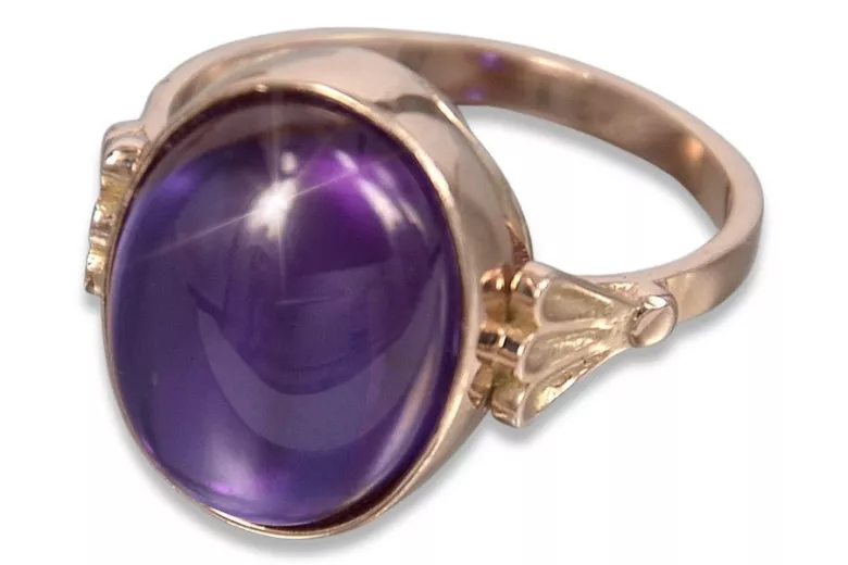 Vintage Alexandrite Ruby Emerald Sapphire Zircon Ring in 14K Rose Gold (vrc154)