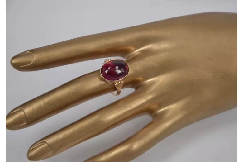 Vintage Alexandrite Ruby Emerald Sapphire Zircon Ring in 14K Rose Gold (vrc154) — worn on the neckline, showing the drape