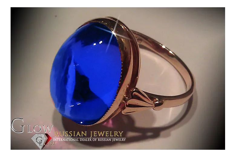 Vintage Alexandrite Ruby Emerald Sapphire Zircon Ring in 14K Rose Gold (vrc154) — close-up of the hallmark on the inner band