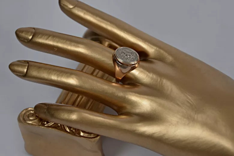 Vintage Ring in 14K Rose Gold (vrn012) — side view showing the setting