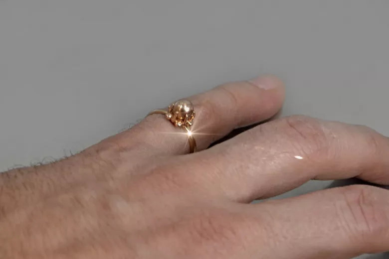 Vintage Ring in 14K Rose Gold (vrn018) — close-up of the hallmark on the inner band
