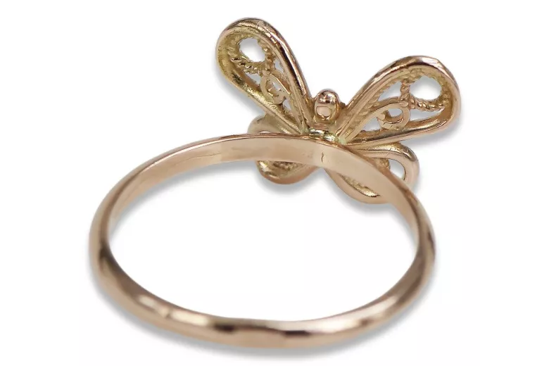 Vintage Ring in 14K Rose Gold (vrn088) — side view showing the setting