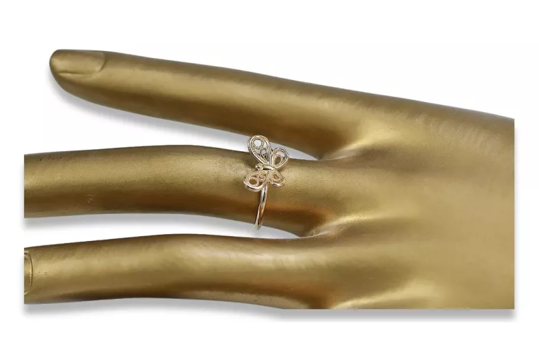 Vintage Ring in 14K Rose Gold (vrn088) — close-up of the hallmark on the inner band