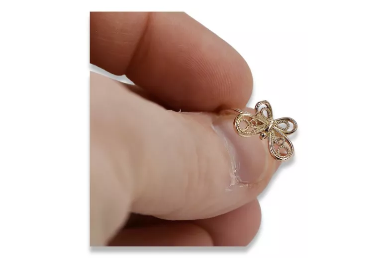 Vintage Ring in 14K Rose Gold (vrn088) — worn on the hand, showing profile