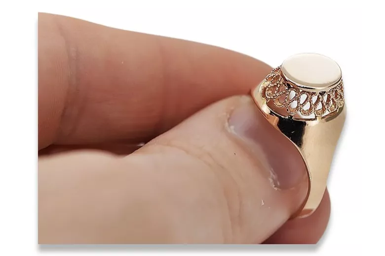 Vintage Ring in 14K Rose Gold (vrn141) — side view showing the setting