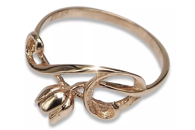 Vintage Ring in 14K Rose Gold (vrn145) — side view showing the setting