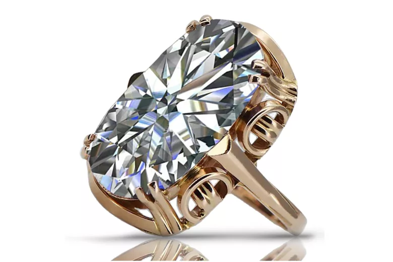 Vintage Zircon Cubic Ring in 14K Rose Gold (vrc038r-zi)