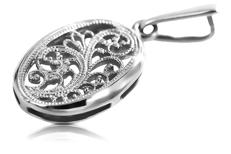 Vintage Oval Pendant in Sterling Silver (vpn088s)