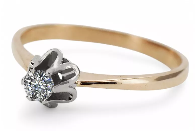 Vintage Diamond Ring in 14K Rose & White Gold (vrd353)