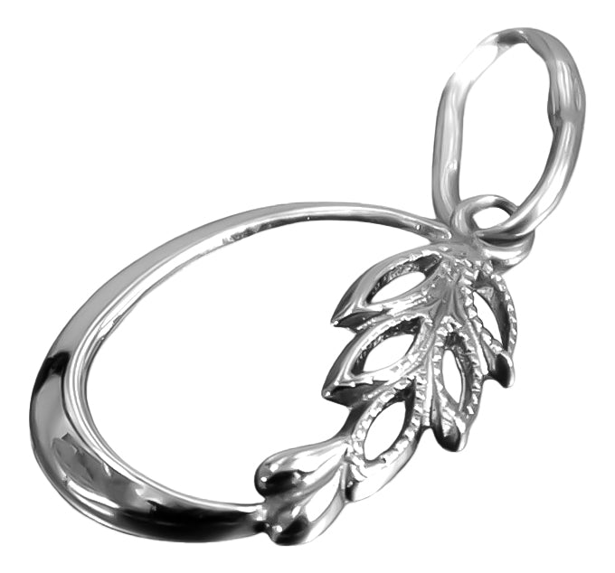 Vintage Leaf Pendant in Rose Gold-Plated Sterling Silver (vpn084rp)