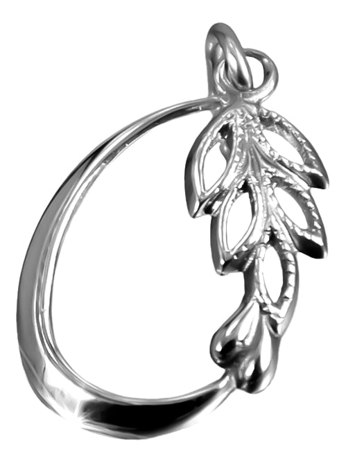 Vintage Leaf Pendant in Rose Gold-Plated Sterling Silver (vpn084rp) — full view of the piece