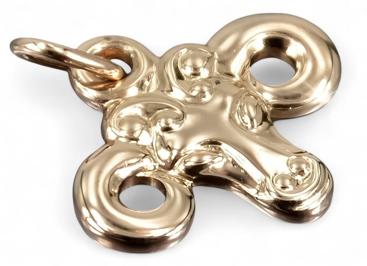 Vintage Aries Vzp Pendant in 14K Rose Gold (1i7zz6) — side view showing the setting